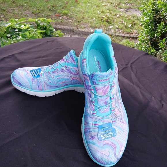 Skechers Shoes Skechers Vegan Memory Foam Colorful Tennis Shoes 9